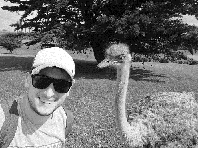 Carl with Ostrich